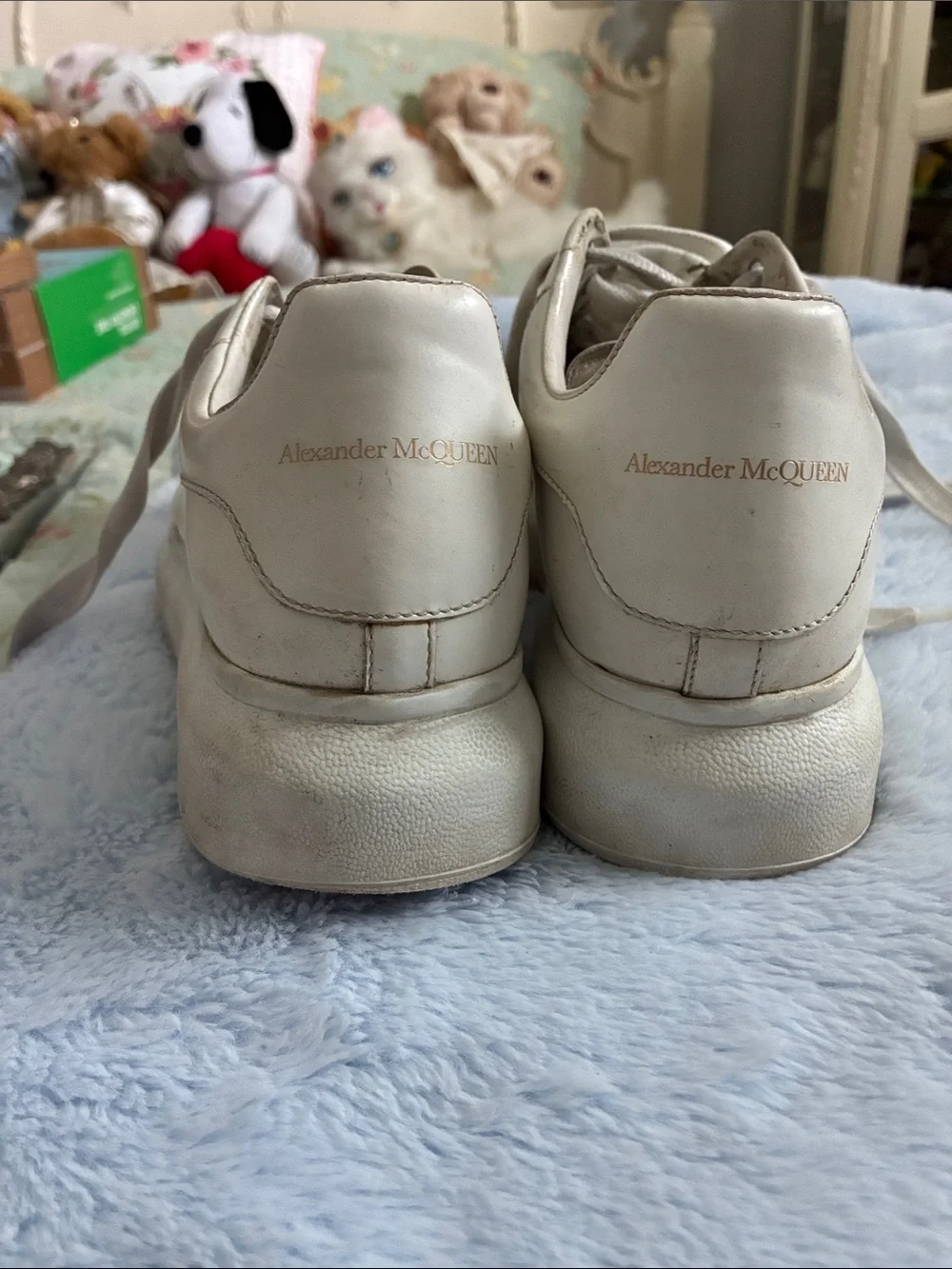 Alexander McQueen White Leather Platform Sneakers